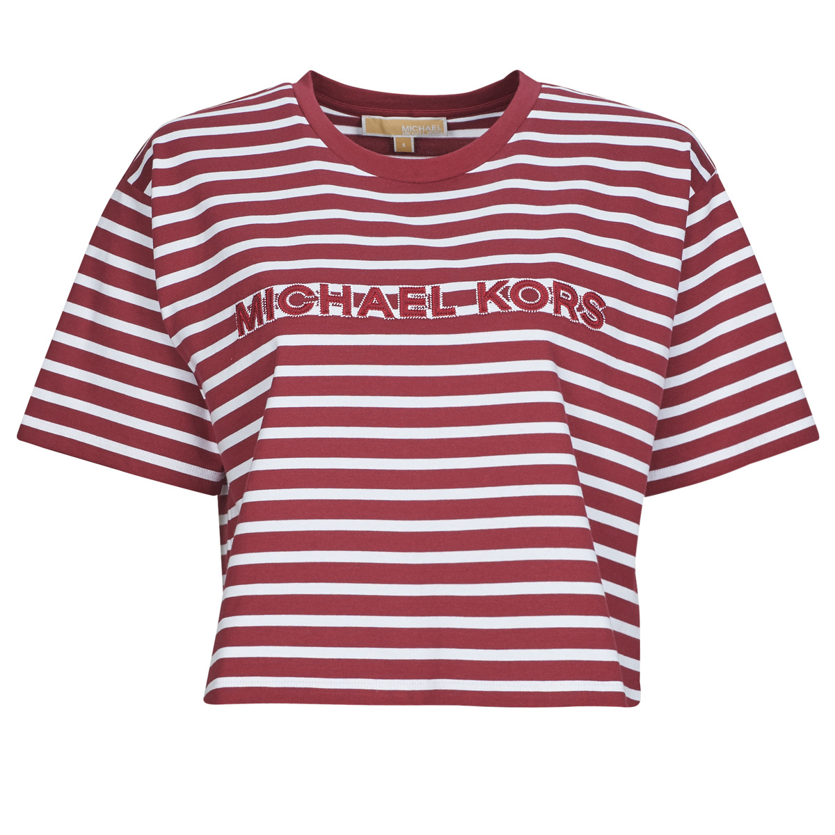 T-shirt    YD STRIPED CROP LOGO TEE  Bordeaux
