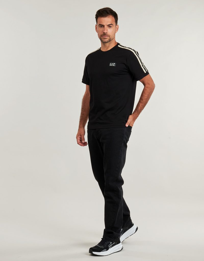 T-shirt Emporio Armani EA7 TRAIN LOGO SERIES M TAPE TEE SS CO - TRAIN LOGO SERIES M TAPE TE Noir T-shirt à manches courtes Homme - 3