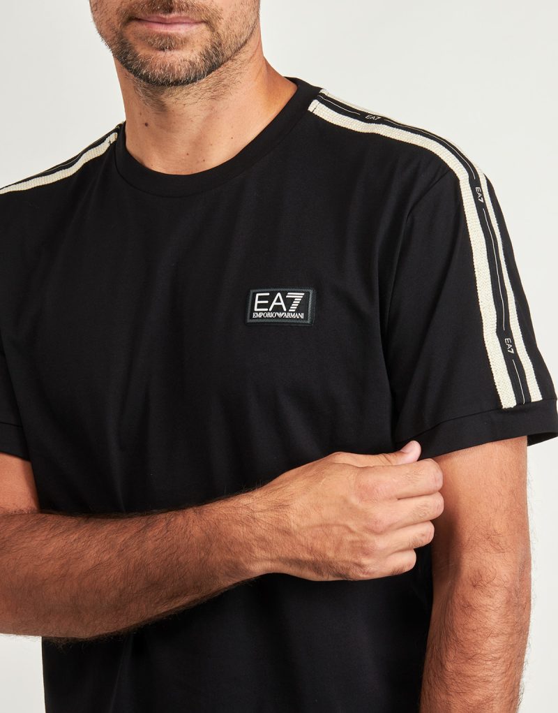 T-shirt Emporio Armani EA7 TRAIN LOGO SERIES M TAPE TEE SS CO - TRAIN LOGO SERIES M TAPE TE Noir T-shirt à manches courtes Homme - 5