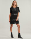 Abito corto  Freeman T.Porter  RITCHIE STRIPE  Nero -  Abiti corti Donna - 3