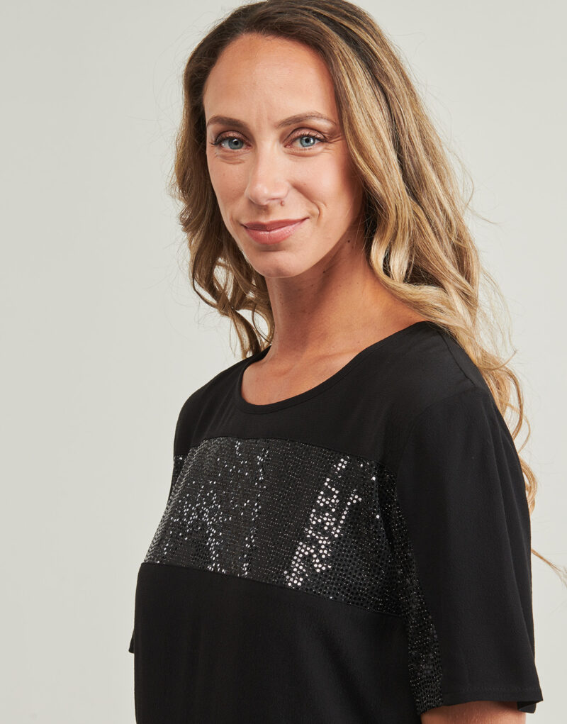 Abito corto  Freeman T.Porter  RITCHIE STRIPE  Nero -  Abiti corti Donna - 5