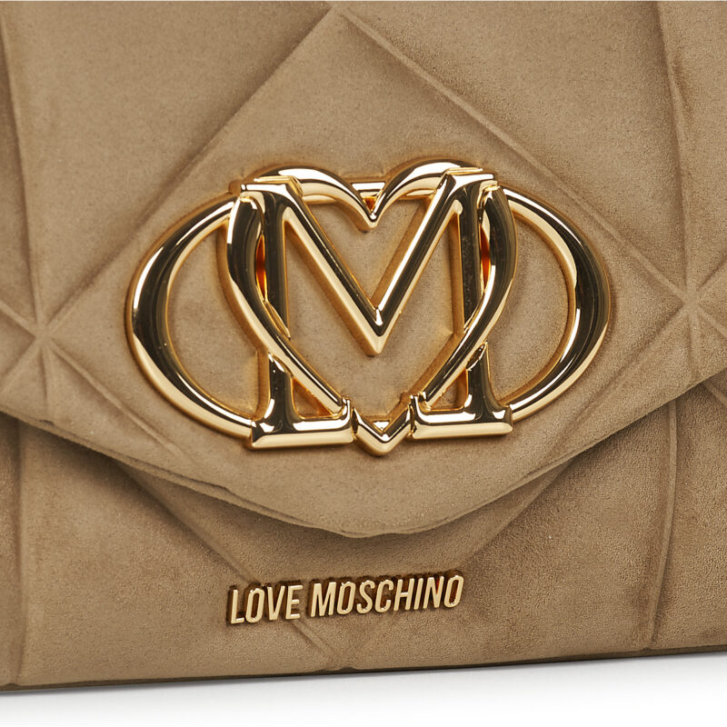 Love Moschino EMBOSSED Q SUEDE Beige Borsa a tracolla Donna - 4