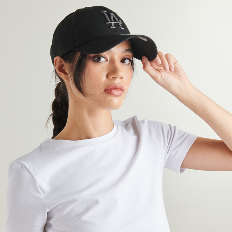 Cappellino New Era FEMALE METALLIC LOGO 9FORTY&reg; LOS ANGELES DODGERS BLK Nero Cappellini Donna - 4