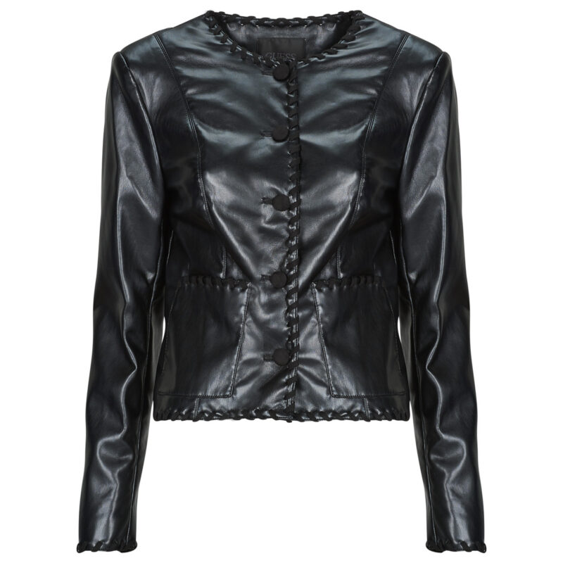 Veste de cuirelle Guess LEONTINE Nero Giacche in pelle Donna - 1