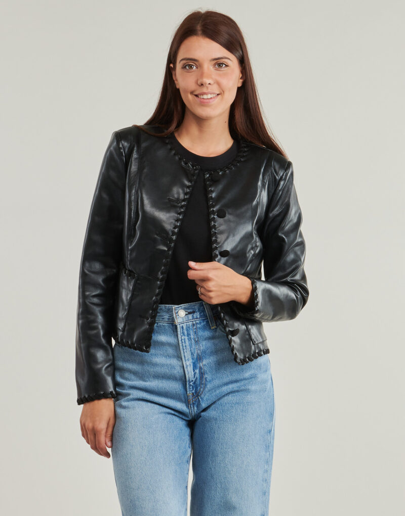 Veste de cuirelle Guess LEONTINE Nero Giacche in pelle Donna - 2