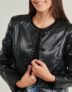 Veste de cuirelle Guess LEONTINE Nero Giacche in pelle Donna - 5