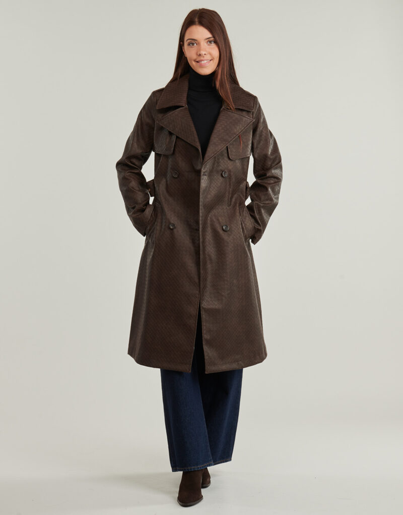 Trench Guess CARMEN PU TRENCH Marron Trench Femme - 2