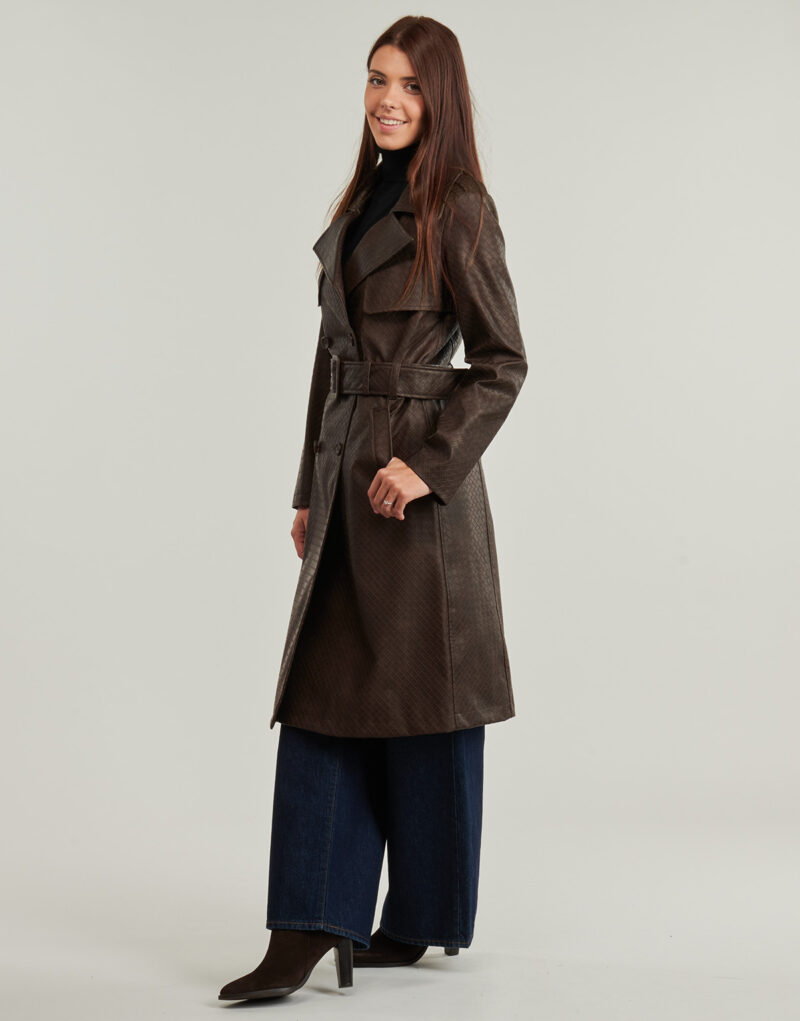 Trench Guess CARMEN PU TRENCH Marron Trench Femme - 3