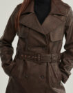 Trench Guess CARMEN PU TRENCH Marron Trench Femme - 5
