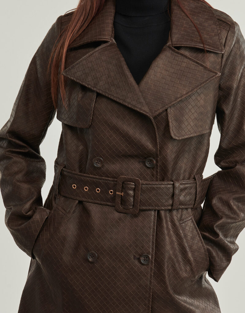 Trench Guess CARMEN PU TRENCH Marron Trench Femme - 5