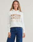 Felpe con cappuccio Only ONLMAIA L/S BELIEVE HOOD Bianco Felpe con cappuccio Donna - 2