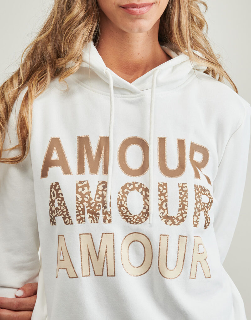 Felpe con cappuccio Only ONLMAIA L/S BELIEVE HOOD Bianco Felpe con cappuccio Donna - 5