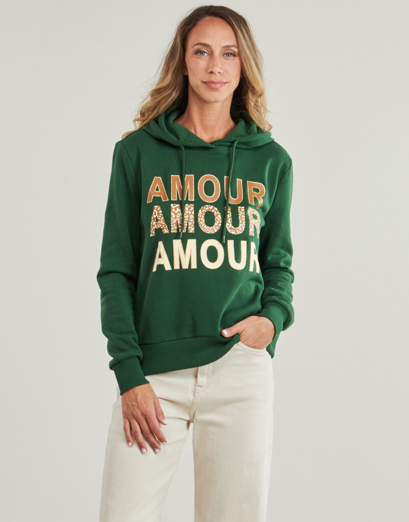 Felpe con cappuccio Only ONLMAIA L/S BELIEVE HOOD Verde Felpe con cappuccio Donna - 2