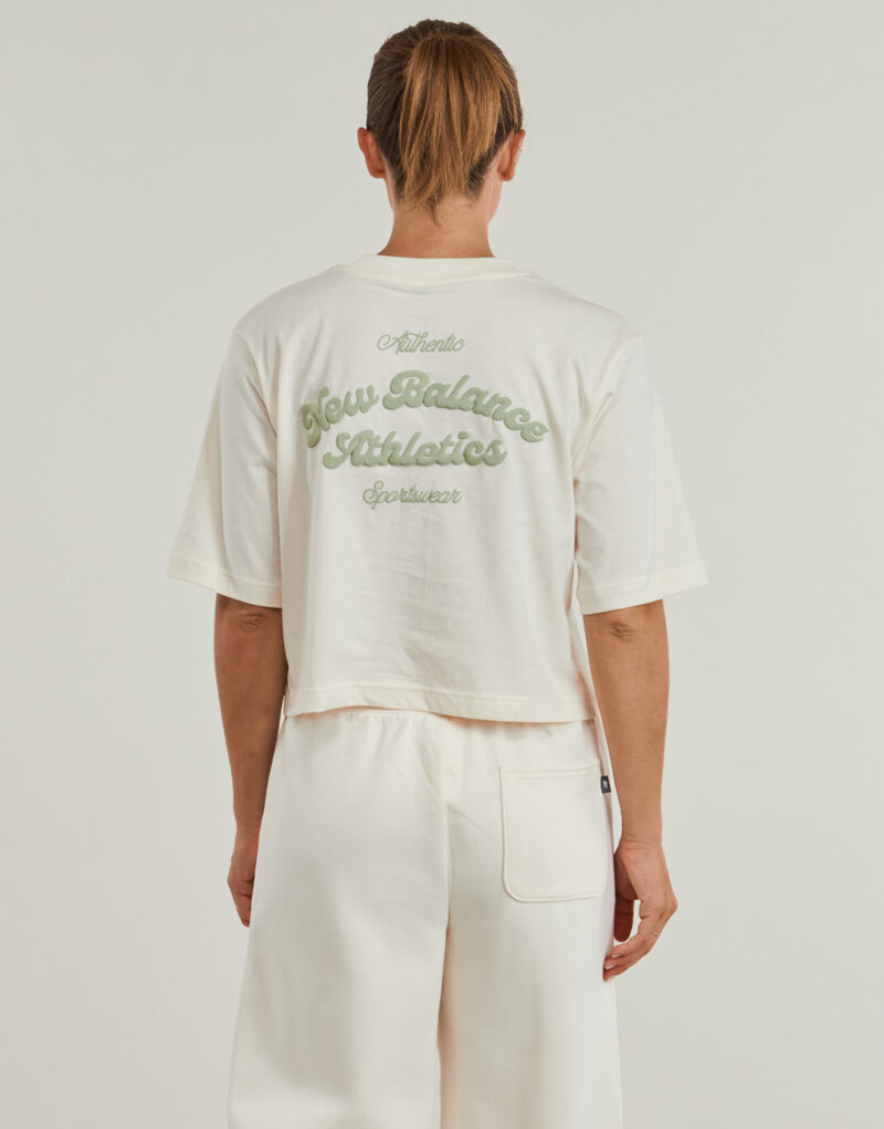 T-shirt New Balance LINEAR HERITAGE RELAXED T-SHIRT Beige T-shirt maniche corte Donna - 4