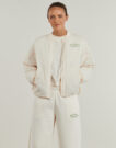 Giubbotto New Balance LINEAR HERITAGE WOVEN BOMBER JACKET Beige Giubbotti Donna - 2