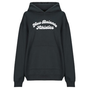 Felpe con cappuccio  New Balance  LINEAR HERITAGE FLEECE LONG HOODIE  Nero -  Felpe con cappuccio Abbigliamento Donna