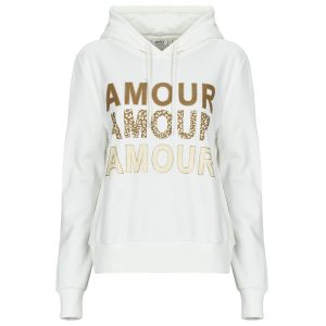 Felpa    ONLMAIA L/S BELIEVE HOOD  Bianco