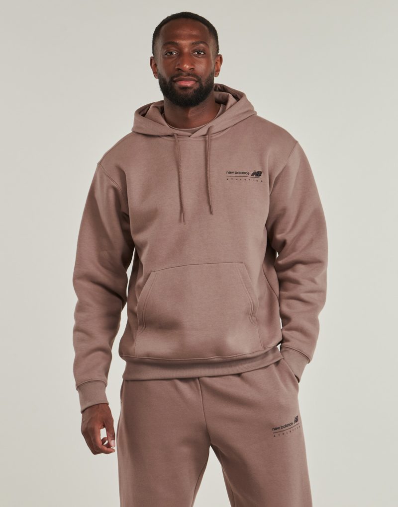 Felpe con cappuccio New Balance LINEAR GRAPHIC FLEECE HOODIE Marrone Felpe con cappuccio Uomo - 2