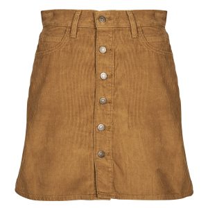 Gonna    RETRO BUTTON FRONT SKIRT  Marrone