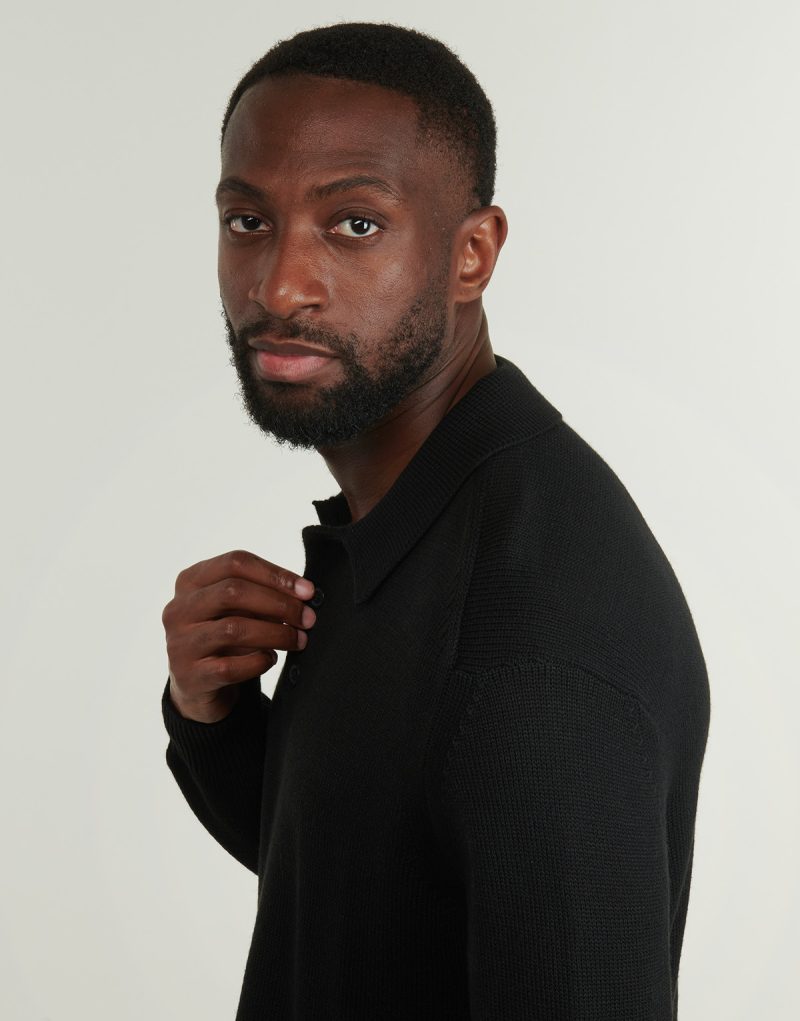 Maglione Armani Exchange KNIT POLO Nero Maglioni Uomo - 5
