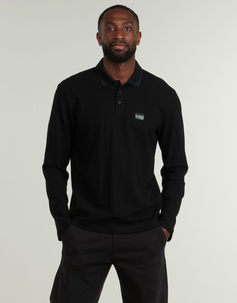 Polo &agrave; manches longues Armani Exchange POLO Noir &agrave; manches longues pour homme - 2