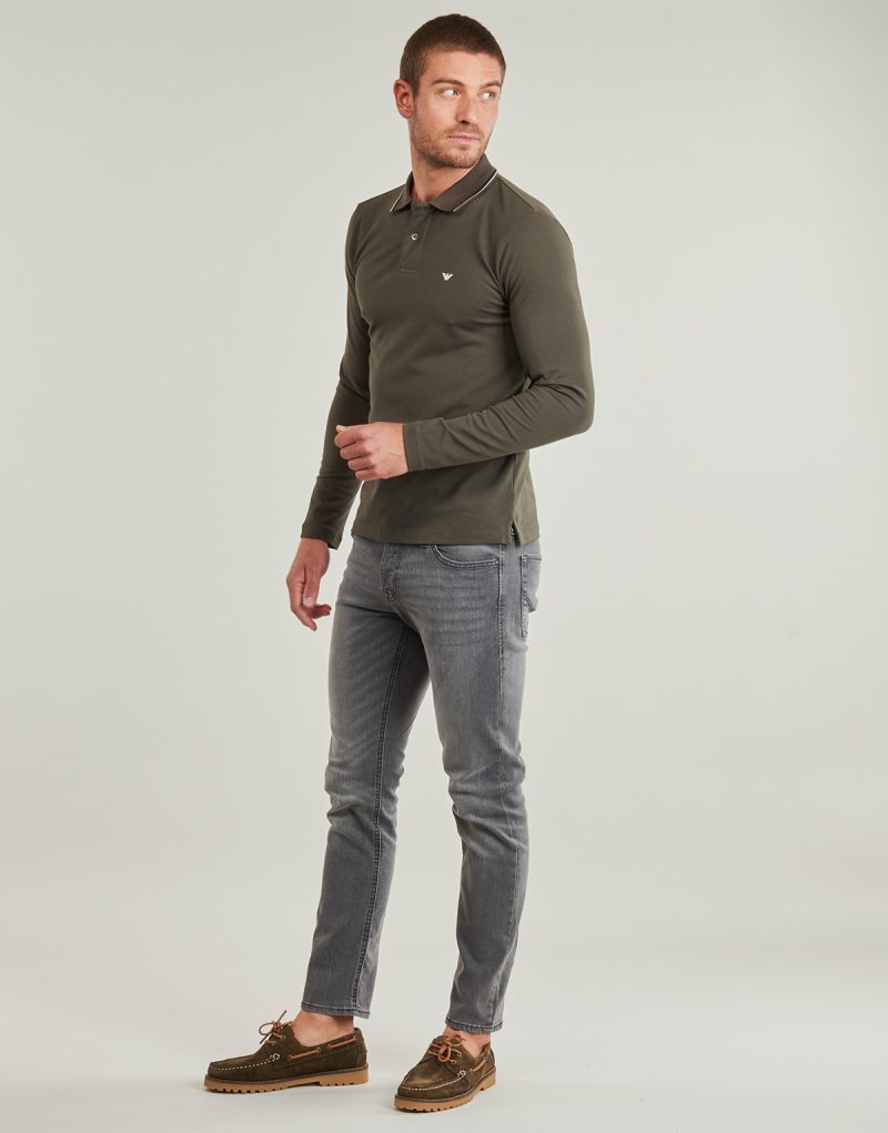 Polo &agrave; manches longues Emporio Armani POLO Kaki Homme Manches Longues - 3