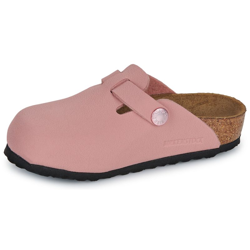 BIRKENSTOCK Boston Kids Birko-flor / Nubuck / Pink / Clay / Narrow Pink Clogs Girls - 4