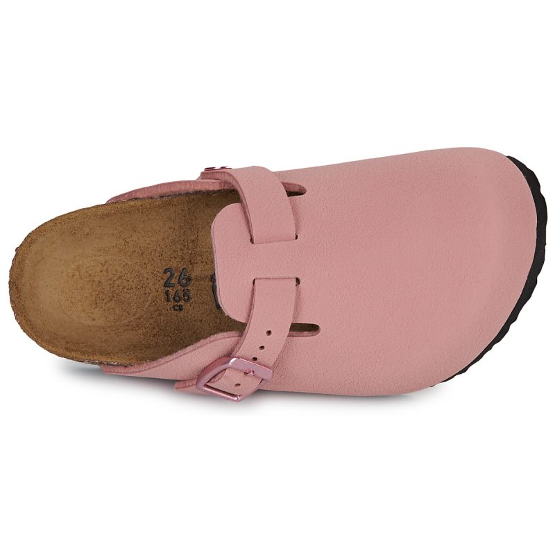 BIRKENSTOCK Boston Kids Birko-flor / Nubuck / Pink / Clay / Narrow Pink Clogs Girls - 6