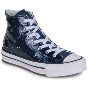 Scarpe bambini ragazza Converse  CHUCK TAYLOR ALL STAR EVA LIFT GLITTER PLATFORM  Blu Converse 194435666259