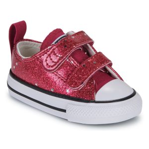 Scarpe bambini ragazza Converse  CHUCK TAYLOR ALL STAR GLITTER EASY ON  Rosso Converse 194435654331
