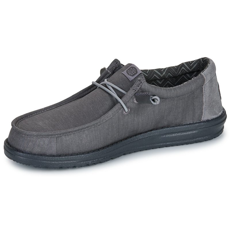 HEYDUDE  WALLY STRETCH CANVAS BLOCK  Grigio Derby Uomo - 4