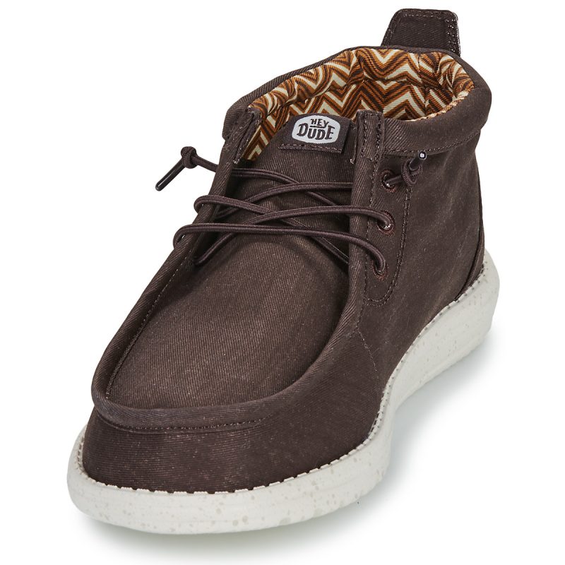 HEYDUDE  WALLY MID STRECH CANVAS  Marrone Stivaletti Uomo - 3