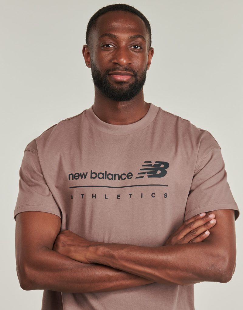 T-shirt New Balance LINEAR GRAPHIC T-SHIRT Marrone T-shirt maniche corte Uomo - 5