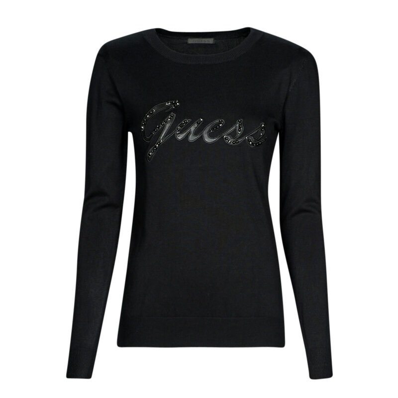Pull  Guess Pulls noirs &agrave; manches longues pour femmes LILIANE RN - 1