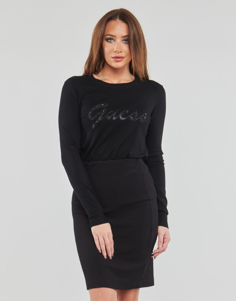 Pull  Guess Pulls noirs &agrave; manches longues pour femmes LILIANE RN - 2