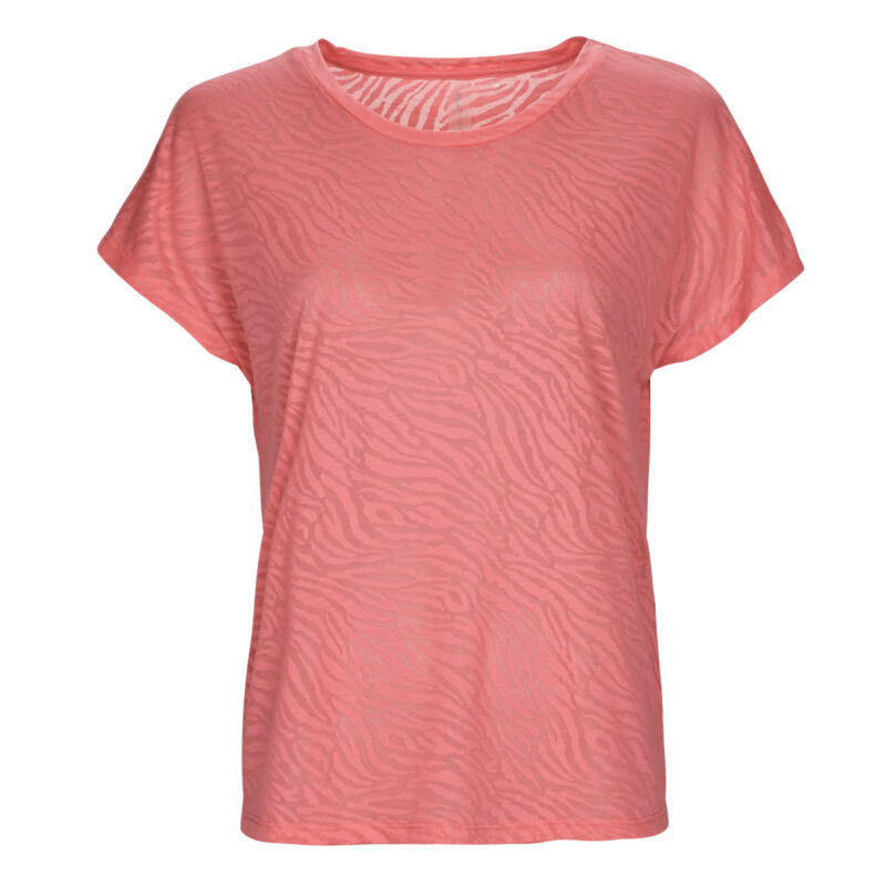 Only Play ONPJIES LOOSE BURNOUT SS TEE Orange T-Shirt Kurzarm Damen - 1