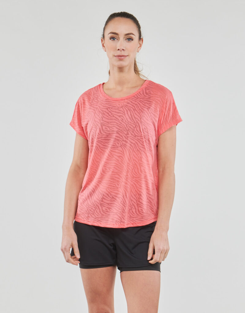 Only Play ONPJIES LOOSE BURNOUT SS TEE Orange T-Shirt Kurzarm Damen - 2