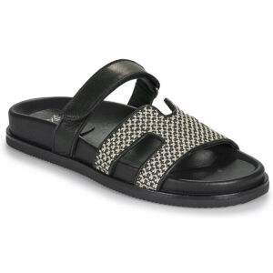 Exé Shoes  966-KIMOLOS-LEATHER-BEIGE-BLACK  Nero -  Ciabatta Donna