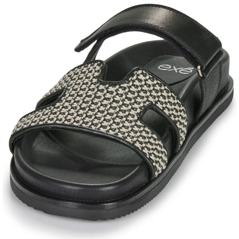 Ex&eacute; Shoes 966-KIMOLOS-LEATHER-BEIGE-BLACK Nero Ciabatta Donna - 3