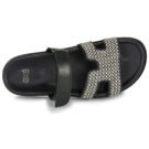Ex&eacute; Shoes 966-KIMOLOS-LEATHER-BEIGE-BLACK Nero Ciabatta Donna - 6