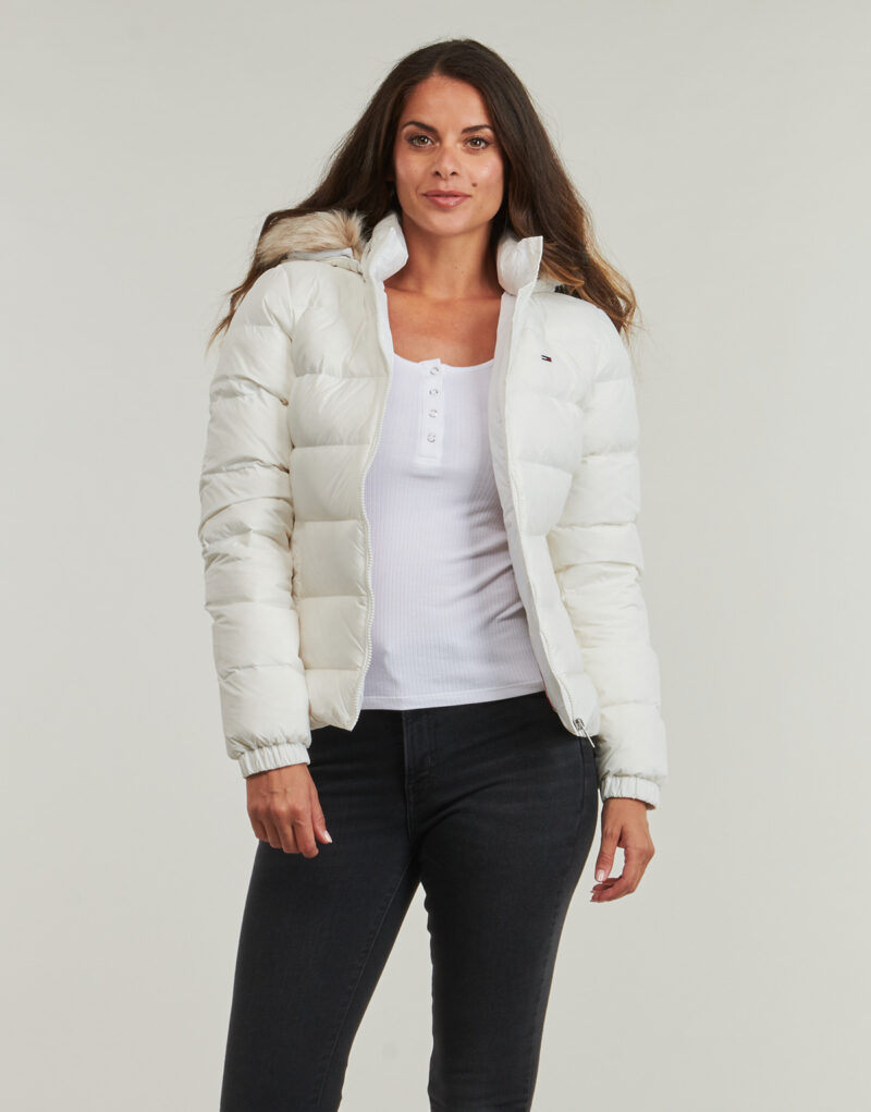 Piumino  Tommy Jeans  TJW BASIC HOODED DOWN JACKET EXT  Bianco -   Piumini Donna - 2