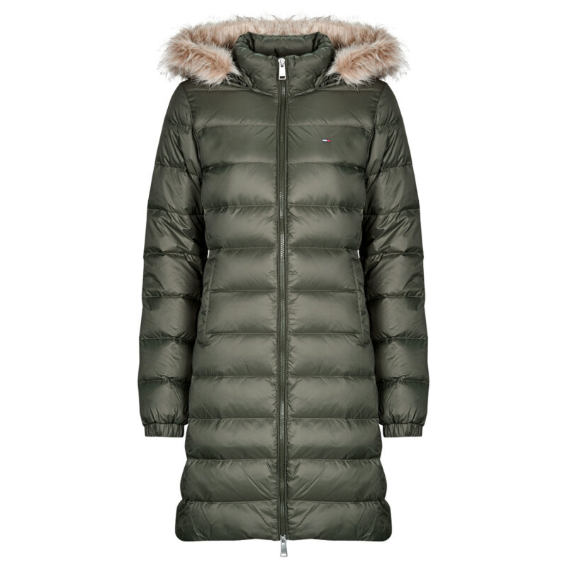 Tommy Jeans TJW ESSENTIAL HOODED DOWN COAT Green Down Jacket Women - 1