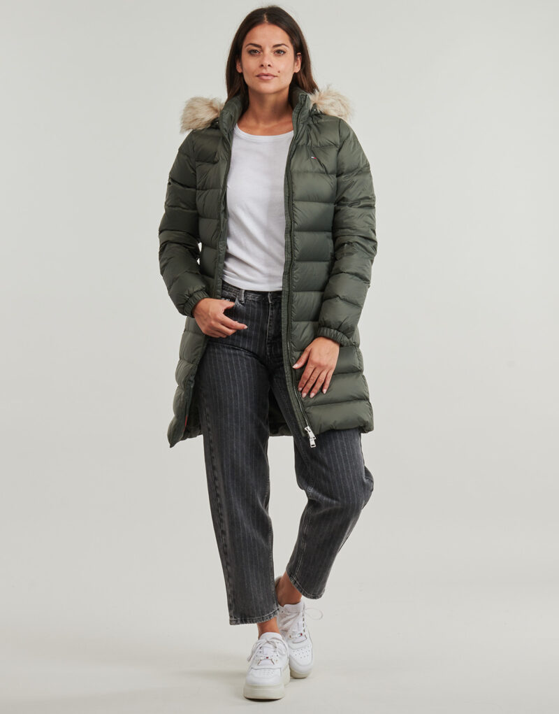 Tommy Jeans TJW ESSENTIAL HOODED DOWN COAT Green Down Jacket Women - 2