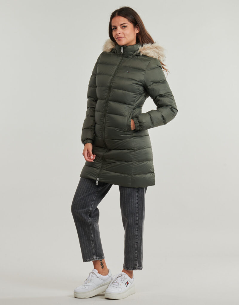 Tommy Jeans TJW ESSENTIAL HOODED DOWN COAT Green Down Jacket Women - 3