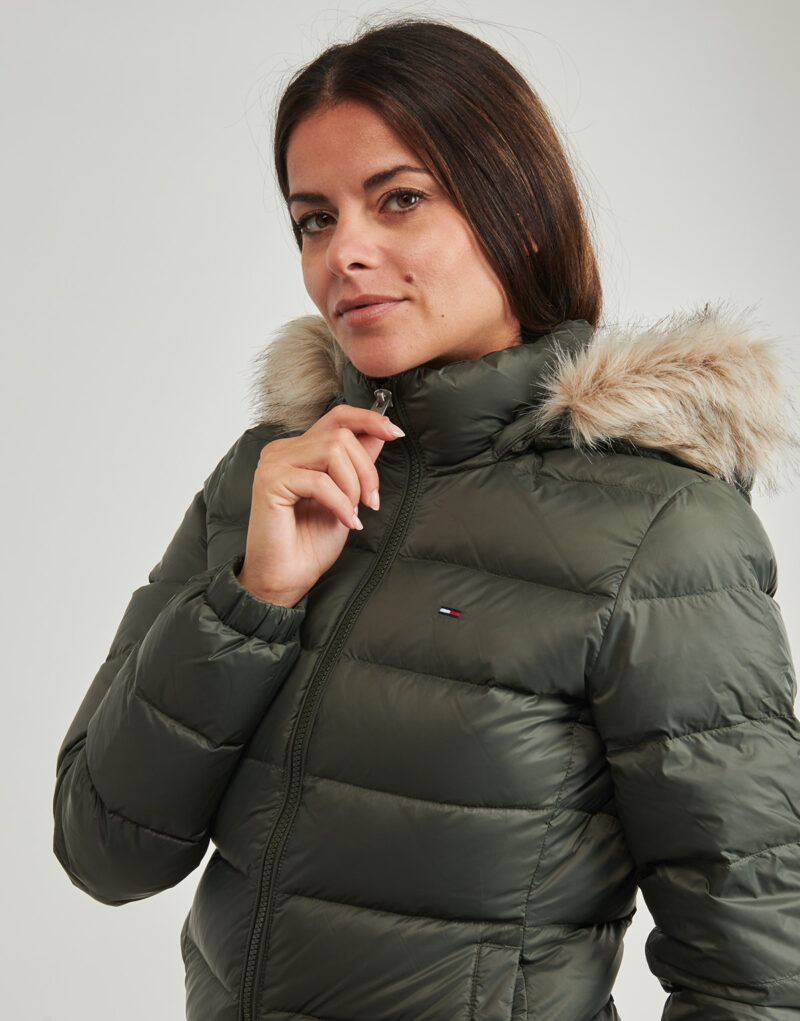 Tommy Jeans TJW ESSENTIAL HOODED DOWN COAT Green Down Jacket Women - 5
