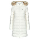 Tommy Jeans TJW ESSENTIAL HOODED DOWN COAT White Women's Down Jackets - 1