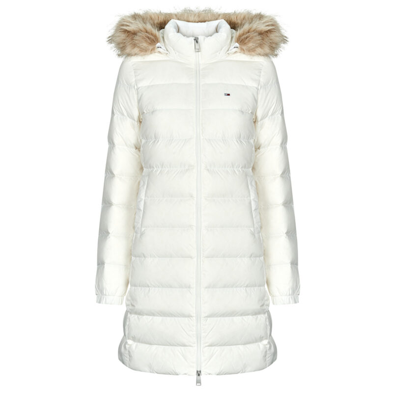 Tommy Jeans TJW ESSENTIAL HOODED DOWN COAT White Women's Down Jackets - 1