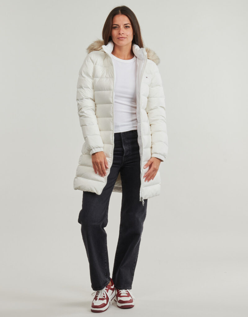Tommy Jeans TJW ESSENTIAL HOODED DOWN COAT White Women's Down Jackets - 2