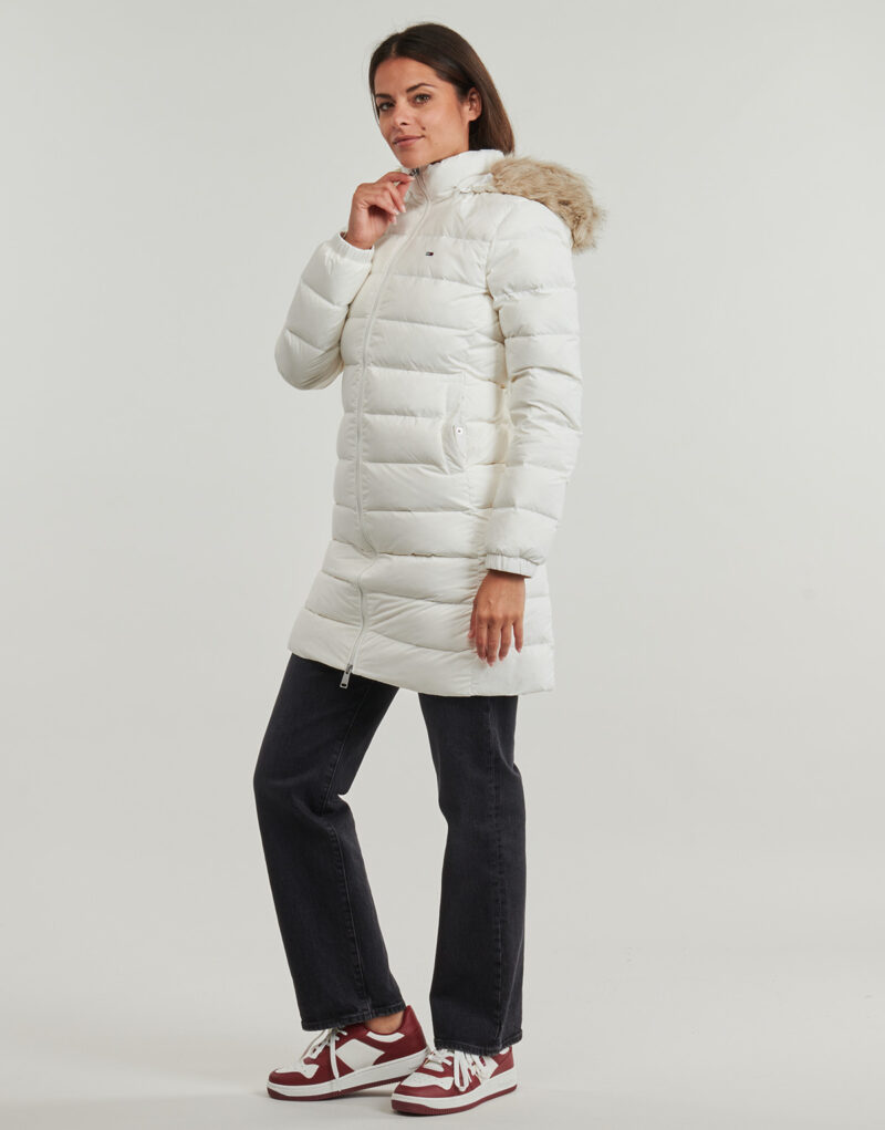Tommy Jeans TJW ESSENTIAL HOODED DOWN COAT White Women's Down Jackets - 3
