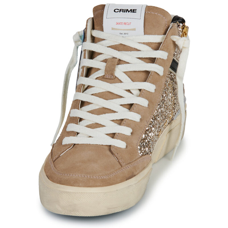 Crime London RECUT HIGH Gold Women's high sneakers - 3